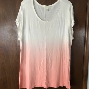 Pink and white ombré top